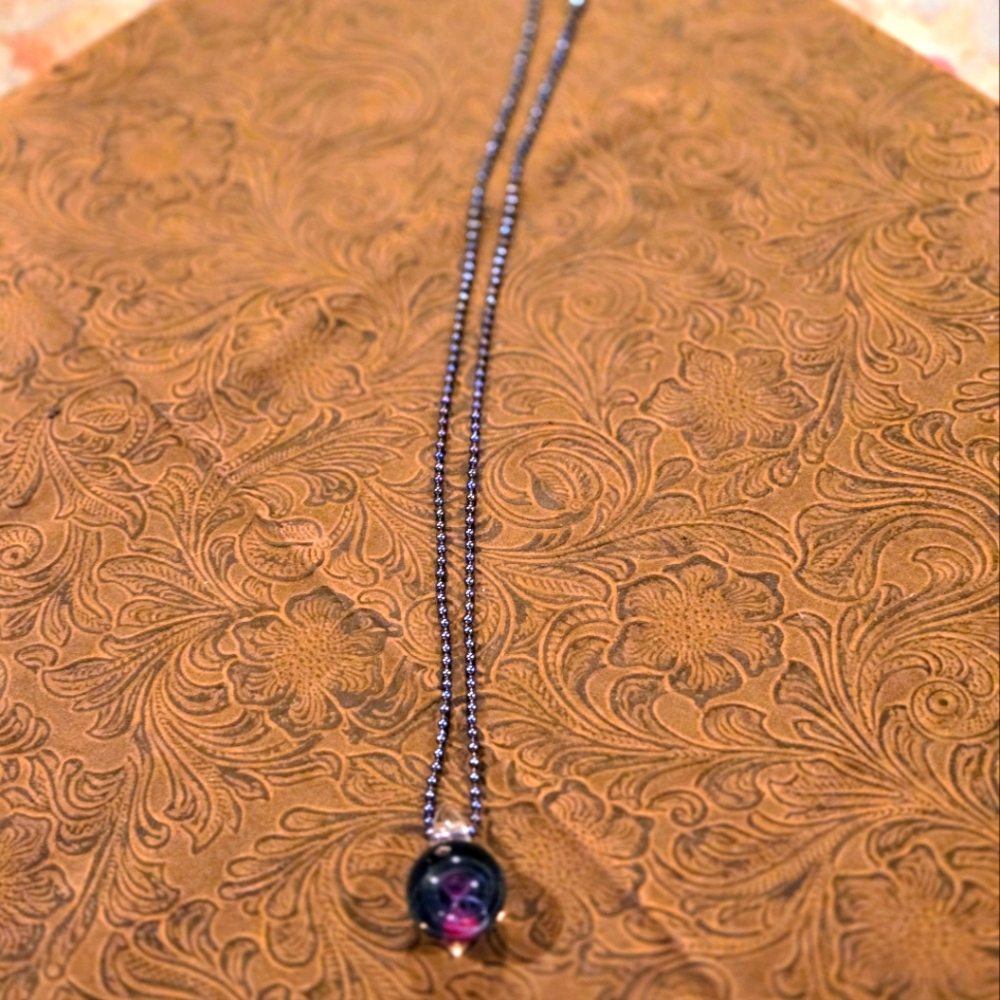 Galaxy Glass Orb Pendant Necklace - Picture 3 of 5